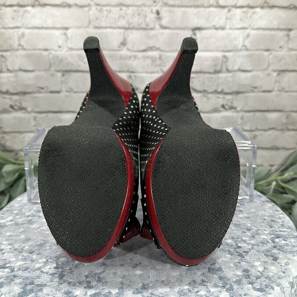 Madden Girl Kiarra Polka Dot Peep Toe Red Patent Retro Heels Women’s 8M❤️VGUC❤️ - Picture 7 of 10